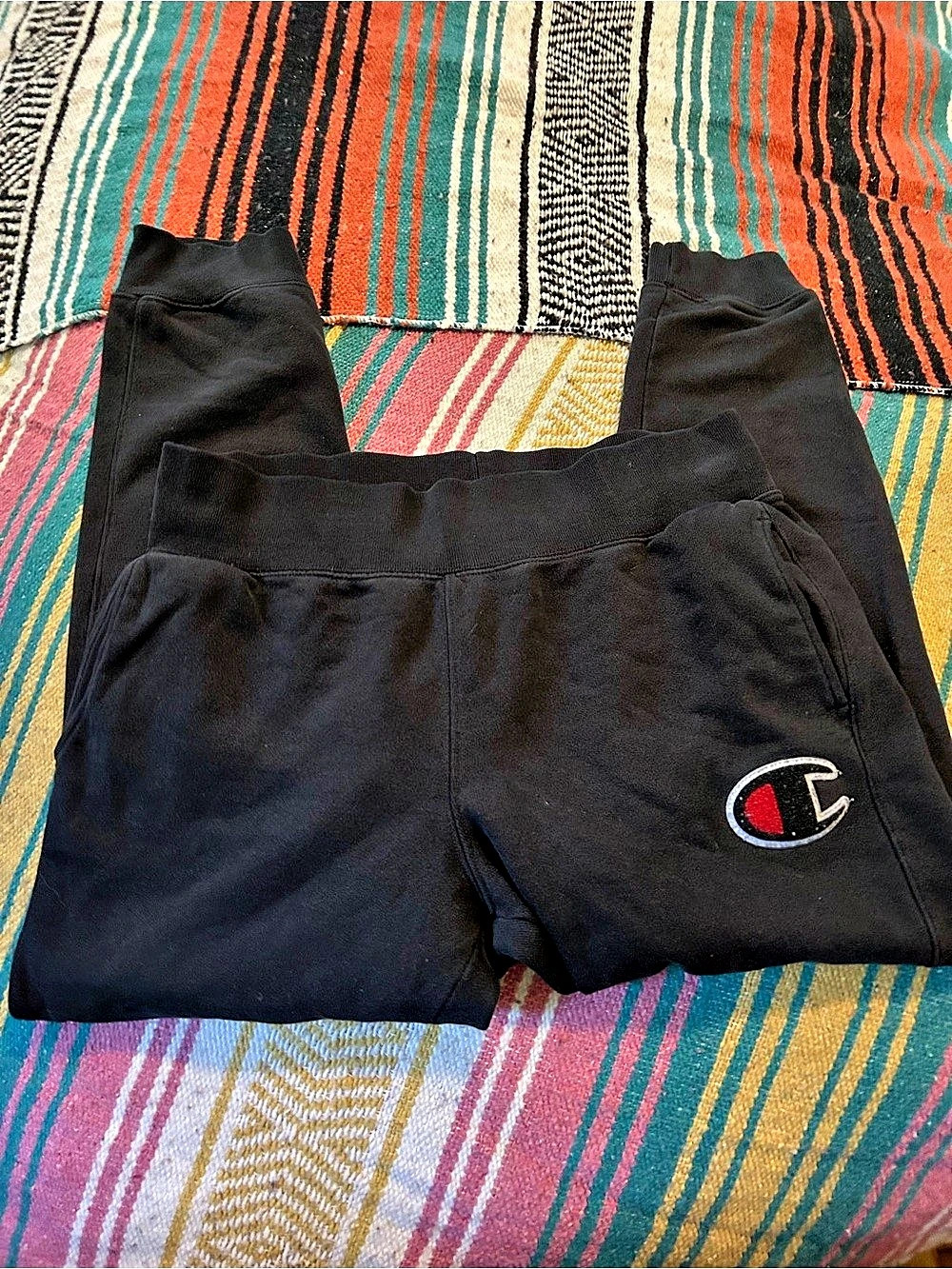 Champion Reverse Weave Sweatpants Black Joggers Size Large vintage